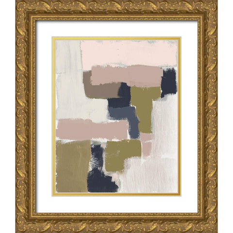 Revised Color Block II Gold Ornate Wood Framed Art Print with Double Matting by Goldberger, Jennifer