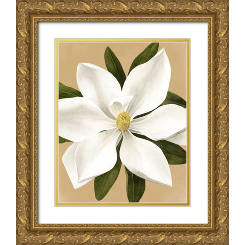 Magnolia on Gold II Gold Ornate Wood Framed Art Print with Double Matting by Popp, Grace