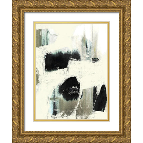 Obsured Offset I Gold Ornate Wood Framed Art Print with Double Matting by Goldberger, Jennifer