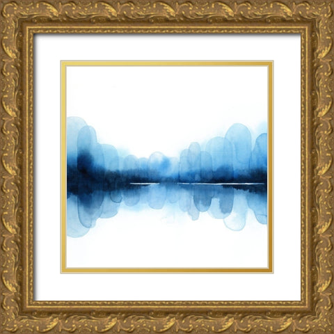 Ultramarine Mirror II Gold Ornate Wood Framed Art Print with Double Matting by Popp, Grace