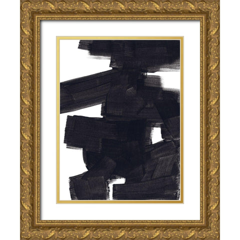 Block Brush II Gold Ornate Wood Framed Art Print with Double Matting by Vess, June Erica