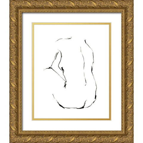 Seated Figure Pose II Gold Ornate Wood Framed Art Print with Double Matting by Harper, Ethan
