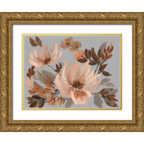 Autumns Bouquet I Gold Ornate Wood Framed Art Print with Double Matting by Goldberger, Jennifer