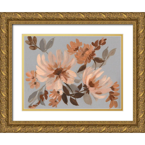 Autumns Bouquet II Gold Ornate Wood Framed Art Print with Double Matting by Goldberger, Jennifer