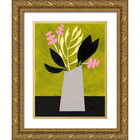 Mod Bouquet II Gold Ornate Wood Framed Art Print with Double Matting by Moore, Regina