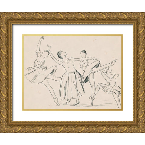 La Ballerine I Gold Ornate Wood Framed Art Print with Double Matting by Wang, Melissa
