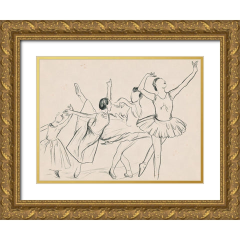 La Ballerine II Gold Ornate Wood Framed Art Print with Double Matting by Wang, Melissa