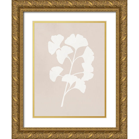 Ginkgo Branch I Gold Ornate Wood Framed Art Print with Double Matting by Caroline, Emma