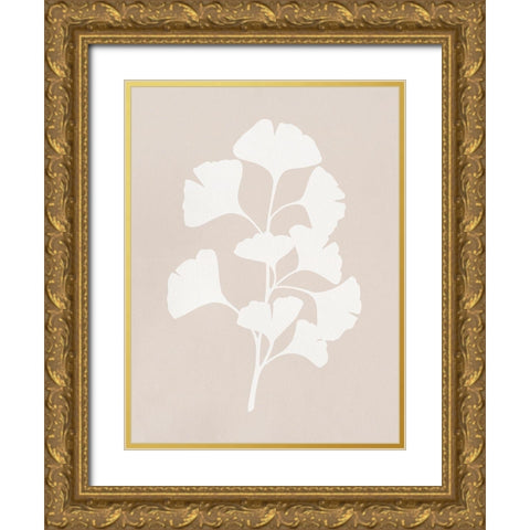 Ginkgo Branch II Gold Ornate Wood Framed Art Print with Double Matting by Caroline, Emma