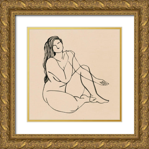 Femme Figure I Gold Ornate Wood Framed Art Print with Double Matting by Popp, Grace