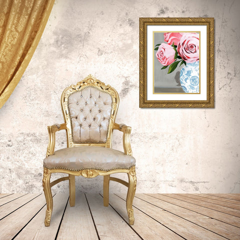 Autumnal Roses I Gold Ornate Wood Framed Art Print with Double Matting by Popp, Grace