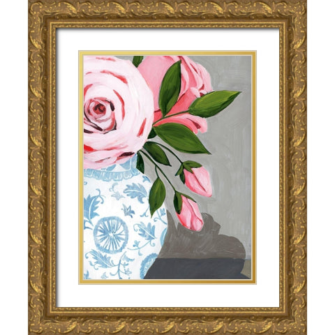 Autumnal Roses II Gold Ornate Wood Framed Art Print with Double Matting by Popp, Grace