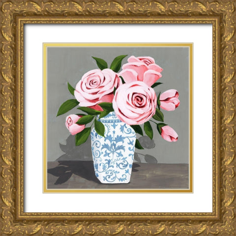 Autumnal Roses IV Gold Ornate Wood Framed Art Print with Double Matting by Popp, Grace