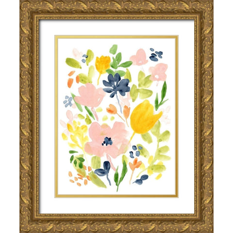 Meadow Potpourri I Gold Ornate Wood Framed Art Print with Double Matting by Vess, June Erica
