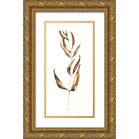 Autumn Stem II Gold Ornate Wood Framed Art Print with Double Matting by Goldberger, Jennifer