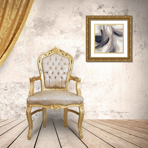 Stone Ripple IV Gold Ornate Wood Framed Art Print with Double Matting by Vess, June Erica