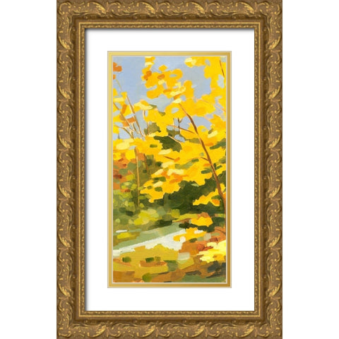 Autumn Hike I Gold Ornate Wood Framed Art Print with Double Matting by Caroline, Emma