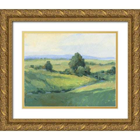 Rolling Green Hills I Gold Ornate Wood Framed Art Print with Double Matting by OToole, Tim