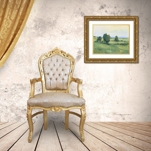 Rolling Green Hills II Gold Ornate Wood Framed Art Print with Double Matting by OToole, Tim