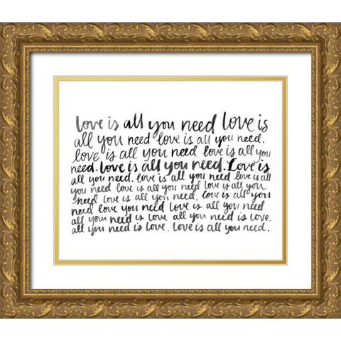 Writing with Love I Gold Ornate Wood Framed Art Print with Double Matting by Popp, Grace