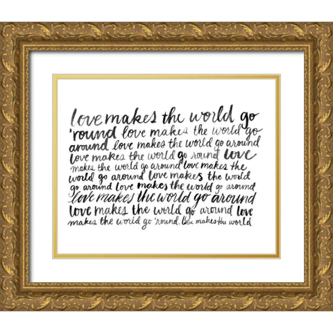 Writing with Love II Gold Ornate Wood Framed Art Print with Double Matting by Popp, Grace