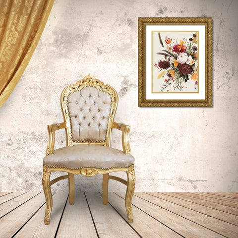 Equinox Bouquet I Gold Ornate Wood Framed Art Print with Double Matting by Popp, Grace