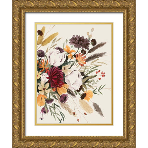 Equinox Bouquet II Gold Ornate Wood Framed Art Print with Double Matting by Popp, Grace