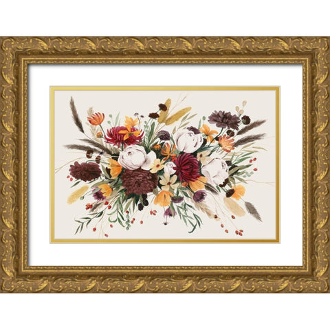 Equinox Bouquet III Gold Ornate Wood Framed Art Print with Double Matting by Popp, Grace