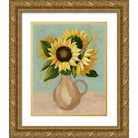 Sunflower Afternoon I Gold Ornate Wood Framed Art Print with Double Matting by Popp, Grace