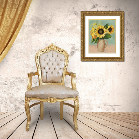 Sunflower Afternoon II Gold Ornate Wood Framed Art Print with Double Matting by Popp, Grace