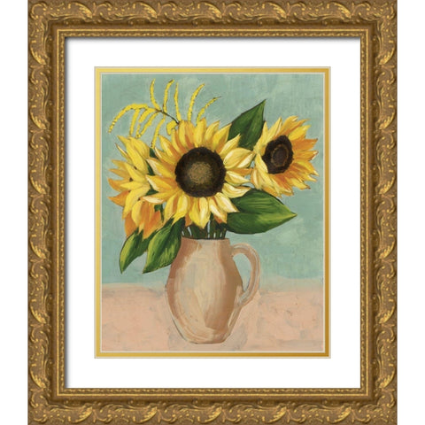 Sunflower Afternoon II Gold Ornate Wood Framed Art Print with Double Matting by Popp, Grace