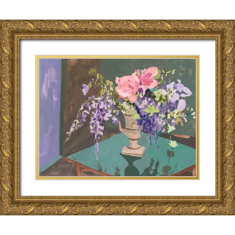 Blooming Wisteria I Gold Ornate Wood Framed Art Print with Double Matting by Wang, Melissa