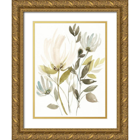 Winter Arrangement I Gold Ornate Wood Framed Art Print with Double Matting by Goldberger, Jennifer