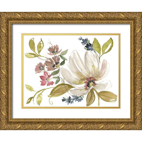 Aubergine Composition I Gold Ornate Wood Framed Art Print with Double Matting by Goldberger, Jennifer