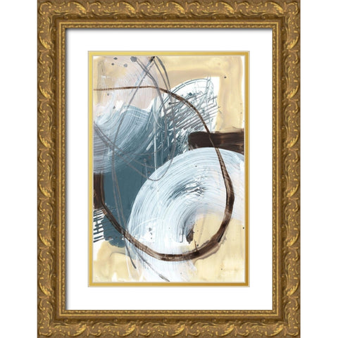 Winding Around I Gold Ornate Wood Framed Art Print with Double Matting by Goldberger, Jennifer