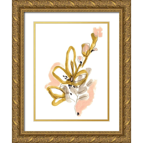 Liminal Floral I Gold Ornate Wood Framed Art Print with Double Matting by Vess, June Erica