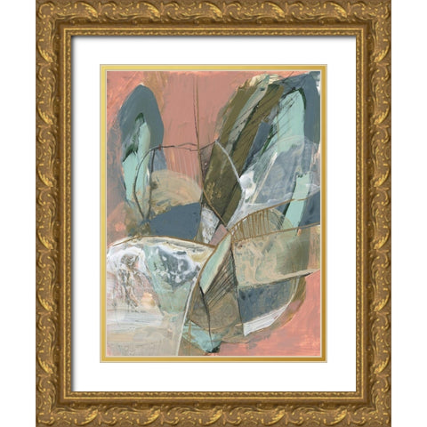 Abstract Zag I Gold Ornate Wood Framed Art Print with Double Matting by Goldberger, Jennifer