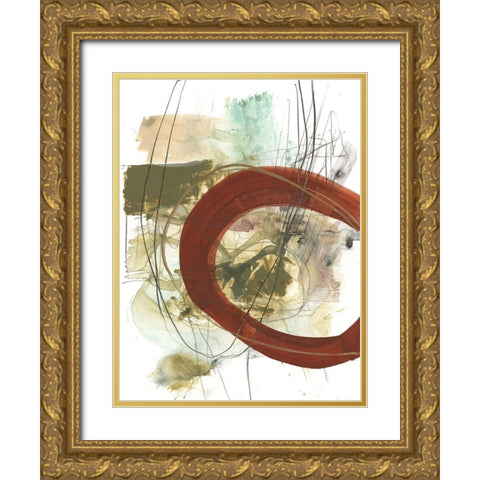 Rusted Loops II Gold Ornate Wood Framed Art Print with Double Matting by Goldberger, Jennifer