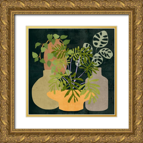 Decorative Vases IV Gold Ornate Wood Framed Art Print with Double Matting by Wang, Melissa