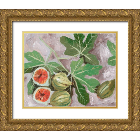 Decorative Fig I Gold Ornate Wood Framed Art Print with Double Matting by Wang, Melissa
