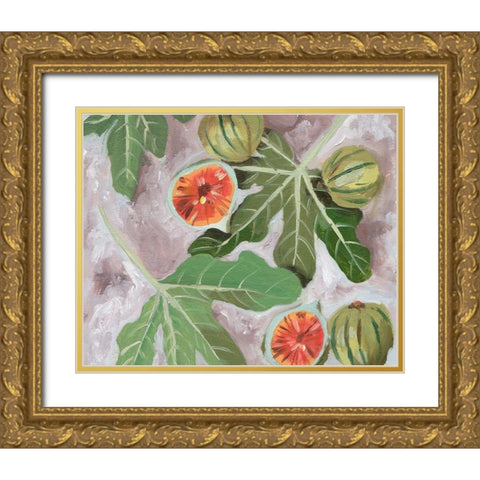 Decorative Fig II Gold Ornate Wood Framed Art Print with Double Matting by Wang, Melissa
