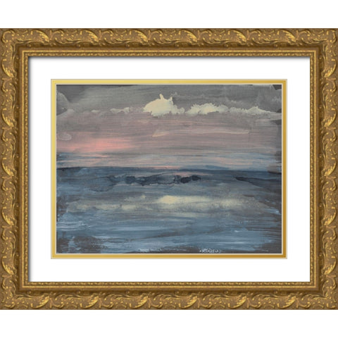 Breaking Sea II Gold Ornate Wood Framed Art Print with Double Matting by Goldberger, Jennifer