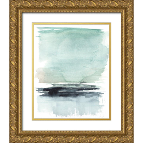 Teal Moor I Gold Ornate Wood Framed Art Print with Double Matting by Goldberger, Jennifer