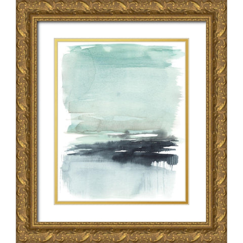 Teal Moor II Gold Ornate Wood Framed Art Print with Double Matting by Goldberger, Jennifer