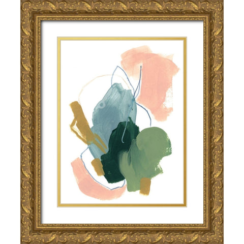 Minuet I Gold Ornate Wood Framed Art Print with Double Matting by Vess, June Erica