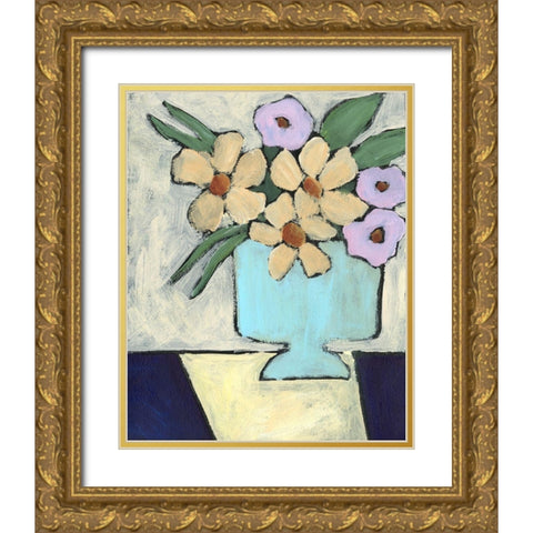 Distressed Bouquet II Gold Ornate Wood Framed Art Print with Double Matting by Moore, Regina
