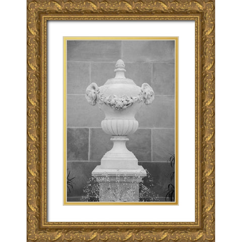 Black and White Fountains III Gold Ornate Wood Framed Art Print with Double Matting by DeNardo, Laura