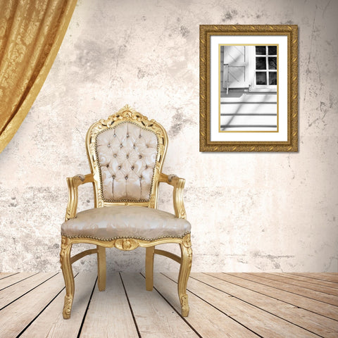 Black and White Windows and Shadows I Gold Ornate Wood Framed Art Print with Double Matting by DeNardo, Laura