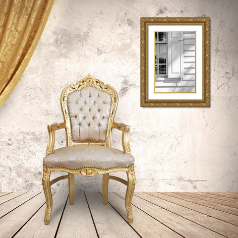 Black and White Windows and Shadows II Gold Ornate Wood Framed Art Print with Double Matting by DeNardo, Laura