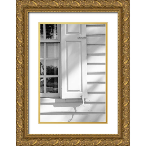 Black and White Windows and Shadows II Gold Ornate Wood Framed Art Print with Double Matting by DeNardo, Laura
